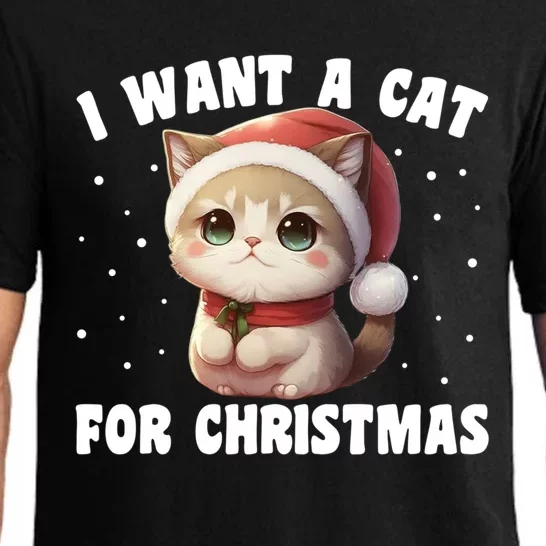 I Want A Cat For Christmas Cute Cats Gift Pajama Set