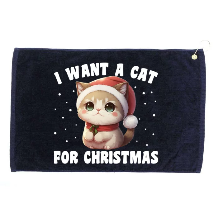 I Want A Cat For Christmas Cute Cats Gift Grommeted Golf Towel