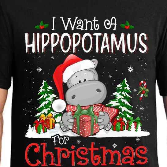 I Want A Hippopotamus For Christmas Xmas Hippo Pajama Set