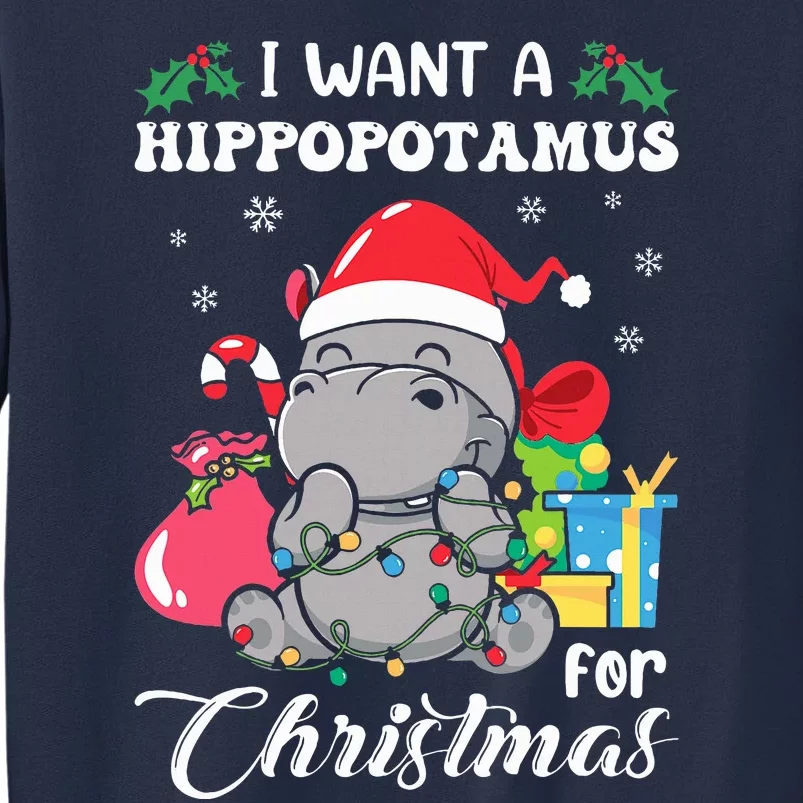 I Want A Hippopotamus For Christmas Hippo Christmas Pajamas Sweatshirt