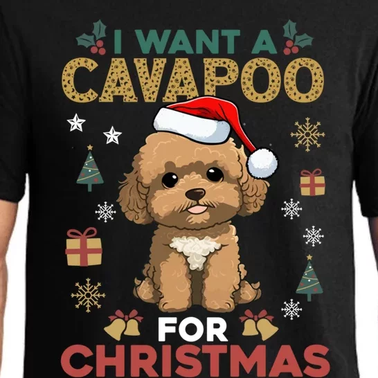 I Want A Cavapoo For Christmas Cute Dog Lover Family Pajama Cute Gift Pajama Set