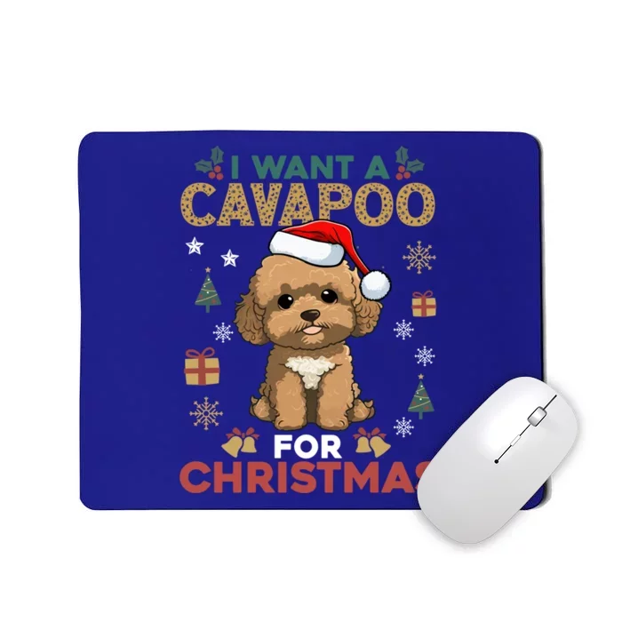 I Want A Cavapoo For Christmas Cute Dog Lover Family Pajama Cute Gift Mousepad