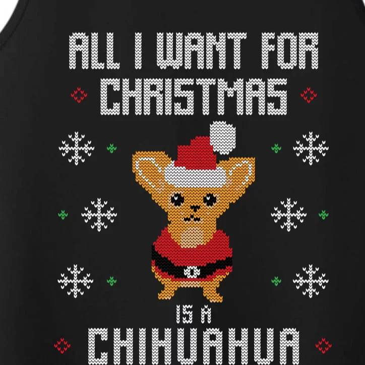 I Want A Chihuahua For Christmas Cute Chihuahua Xmas Funny Gift Performance Tank