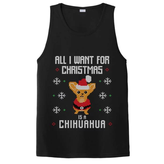 I Want A Chihuahua For Christmas Cute Chihuahua Xmas Funny Gift Performance Tank