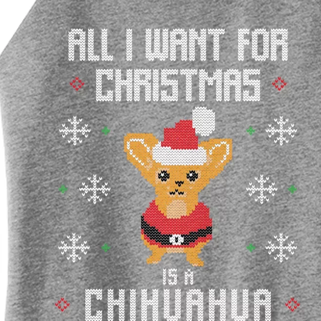 I Want A Chihuahua For Christmas Cute Chihuahua Xmas Funny Gift Women’s Perfect Tri Rocker Tank