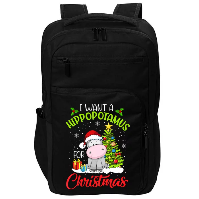 I Want A Hippopotamus For Christmas, Xmas Hippo Impact Tech Backpack