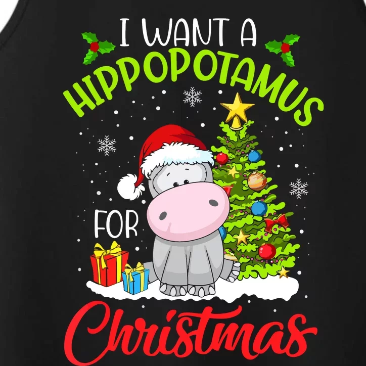 I Want A Hippopotamus For Christmas, Xmas Hippo Performance Tank