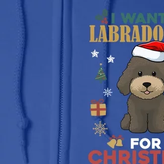 I Want A Labradoodle For Christmas Cute Dog Pet Lover Pajama Gift Full Zip Hoodie