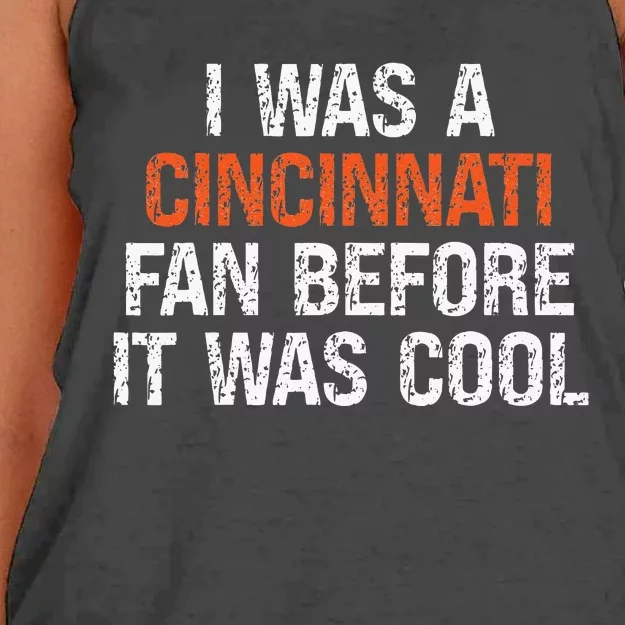 I Was A Cincinnati Fan Before It Was Cool Women's Knotted Racerback Tank