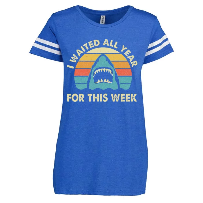 I Waited All Year For This Week Shark Lover Ocean Wildlife Enza Ladies Jersey Football T-Shirt