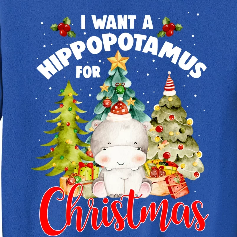 I Want A Hippopotamus For Christmas Xmas Tree Hippo Lover Gift Sweatshirt