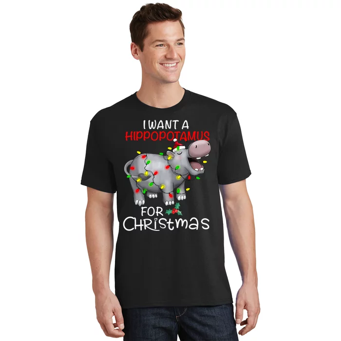 I Want A Hippopotamus For Christmas Xmas Hippo T-Shirt