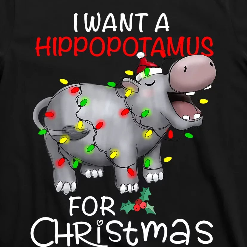 I Want A Hippopotamus For Christmas Xmas Hippo T-Shirt