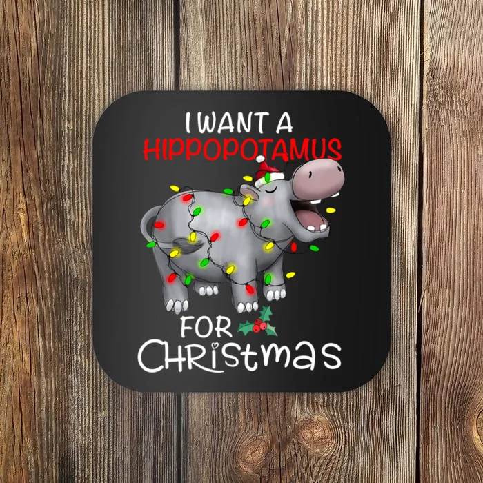 I Want A Hippopotamus For Christmas Xmas Hippo Coaster