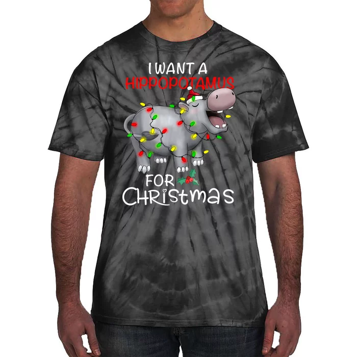 I Want A Hippopotamus For Christmas Xmas Hippo Tie-Dye T-Shirt