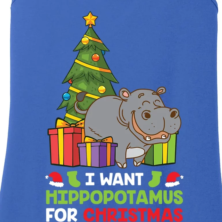 I Want A Hippopotamus For Christmas Xmas Hippo Gift Ladies Essential Tank