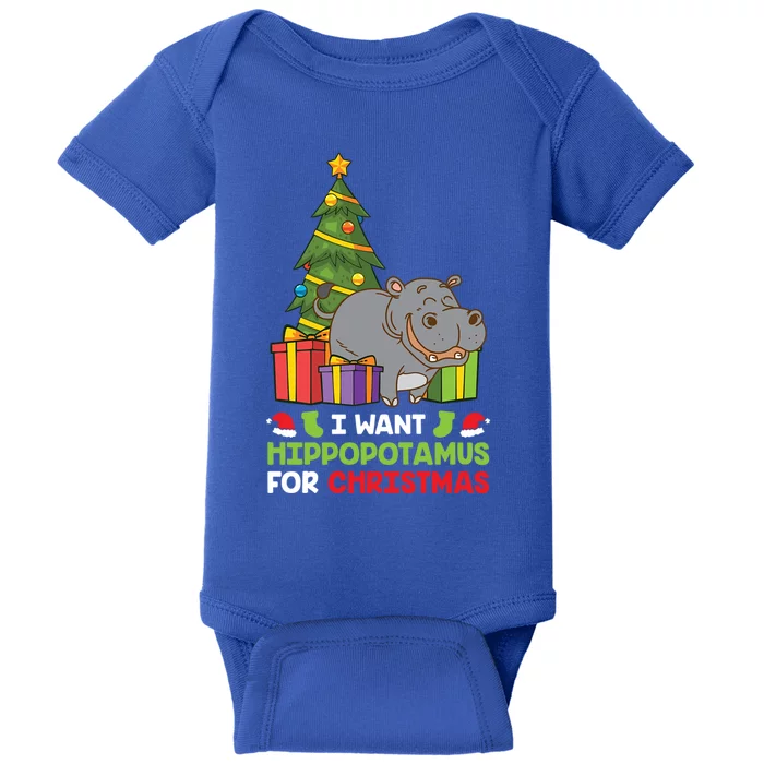 I Want A Hippopotamus For Christmas Xmas Hippo Gift Baby Bodysuit