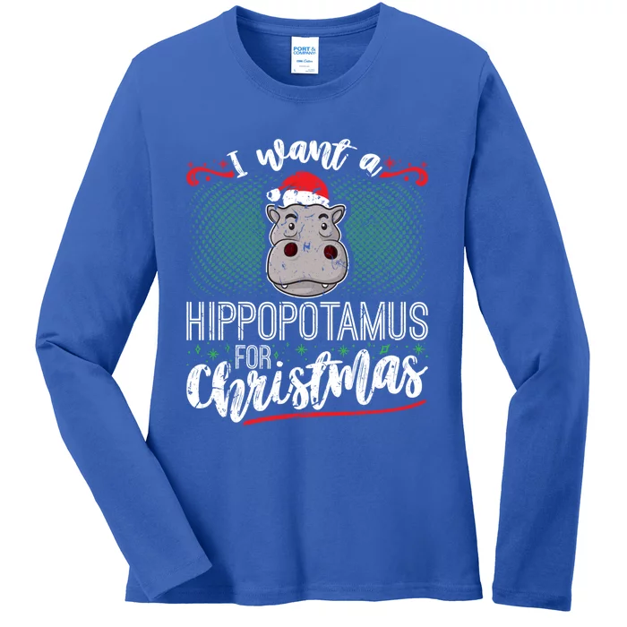 I Want A Hippopotamus For Christmas Gift Ladies Long Sleeve Shirt