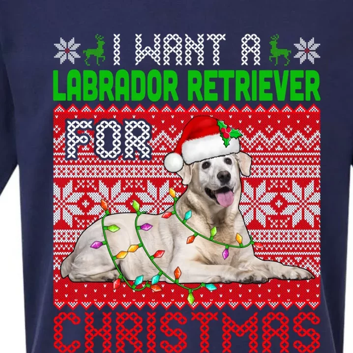 I Want A Labrador Retriever For Christmas Santa Dog Lover Funny Gift Sueded Cloud Jersey T-Shirt