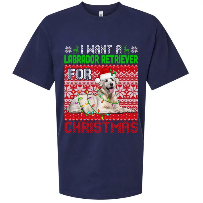 I Want A Labrador Retriever For Christmas Santa Dog Lover Funny Gift Sueded Cloud Jersey T-Shirt