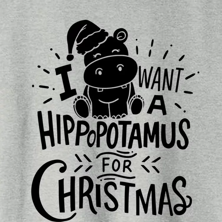 I Want A Hippopotamus For Christmas Xmas Hippo Gift Women's Crop Top Tee