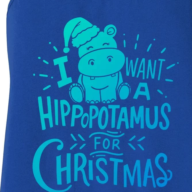 I Want A Hippopotamus For Christmas Xmas Hippo Funny Gift Women's Racerback Tank