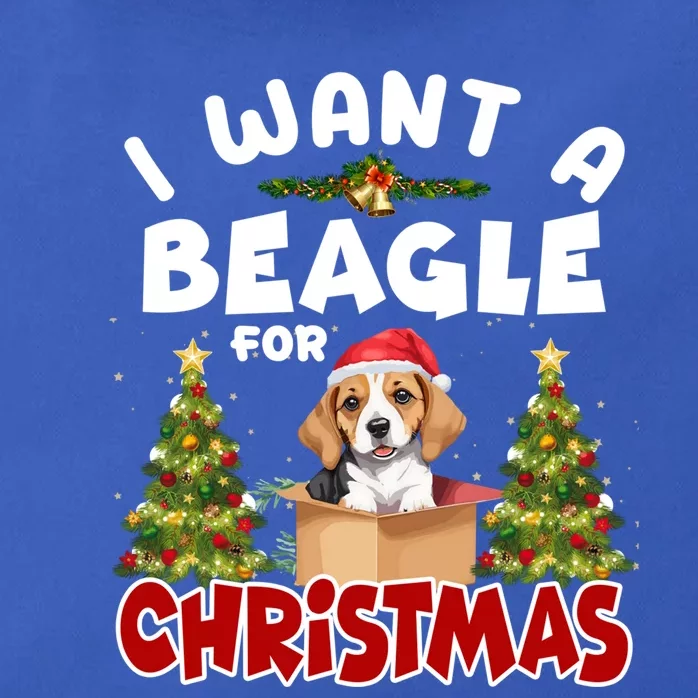 I Want A Beagle For Christmas Funny Beagle Mom Dog Lover Dad Gift Zip Tote Bag