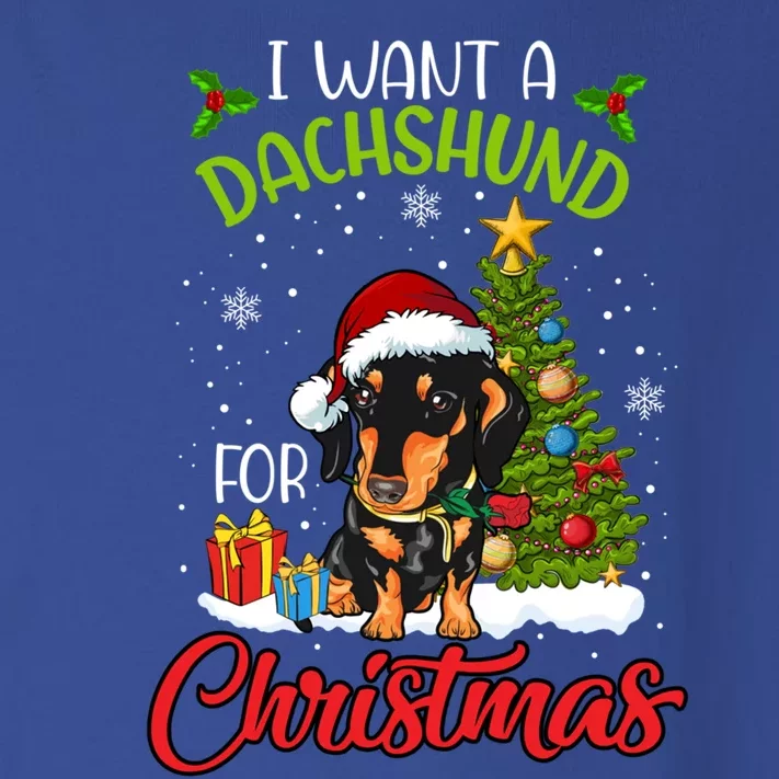 I Want A Dachshund For Christmas Xmas Hippo Gift Toddler Long Sleeve Shirt