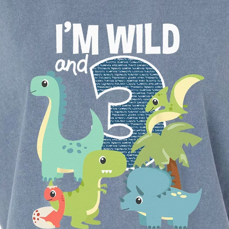 Im Wild And 3 Dinosaurs Theme Birthday Dinosaur Party Garment-Dyed Women's Muscle Tee