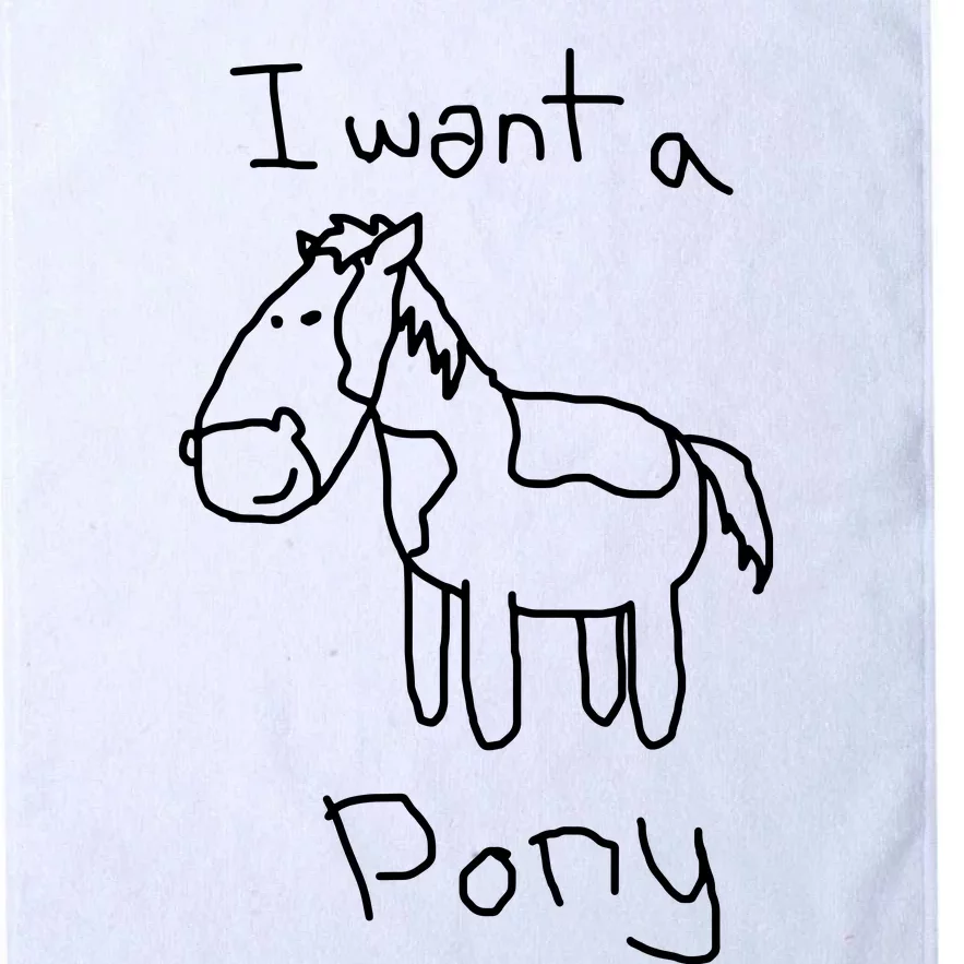 I Want A Pony Funny Drawing Picture Horse Platinum Collection Golf Towel