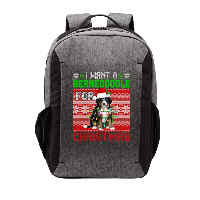 I Want A Bernedoodle For Christmas Santa Dog Lover Owner Gift Vector Backpack