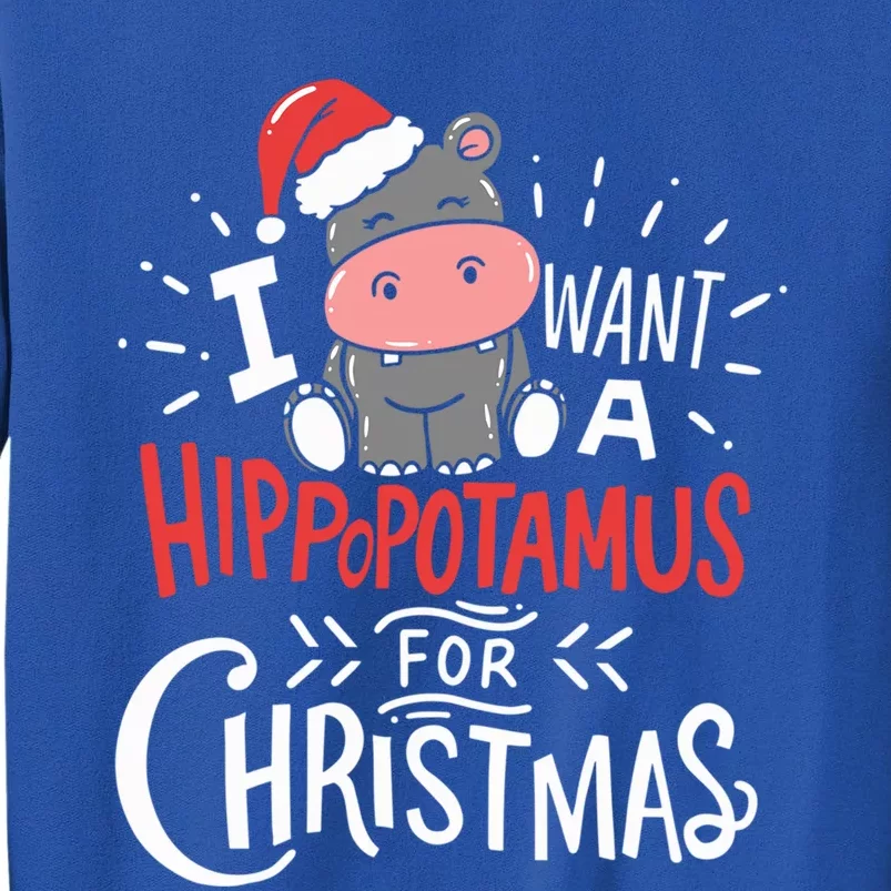 I Want A Hippopotamus For Christmas Xmas Hippo Gift Tall Sweatshirt