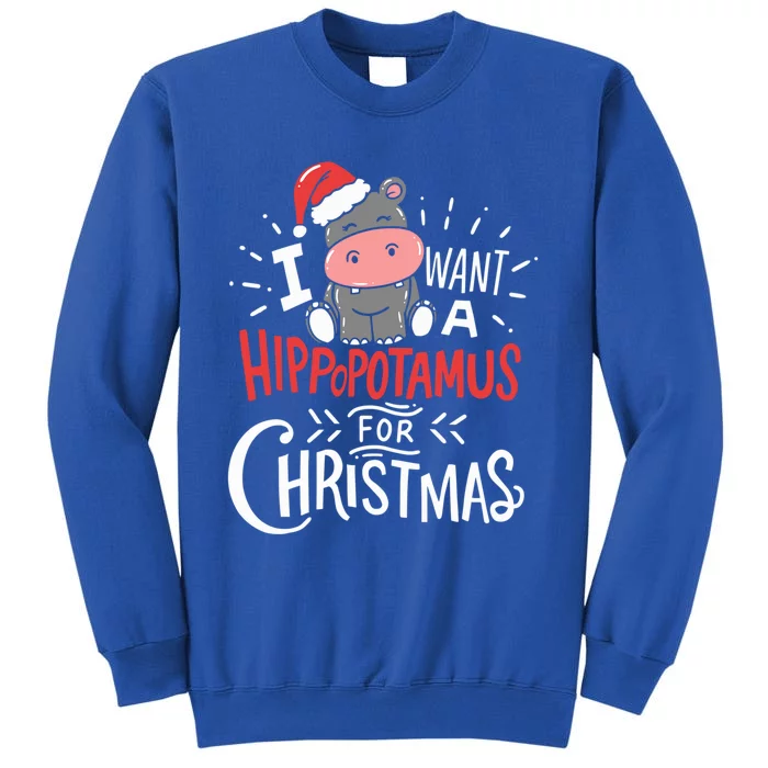 I Want A Hippopotamus For Christmas Xmas Hippo Gift Tall Sweatshirt