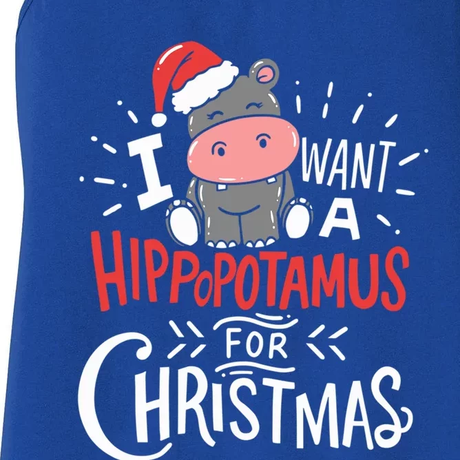 I Want A Hippopotamus For Christmas Xmas Hippo Gift Women's Racerback Tank