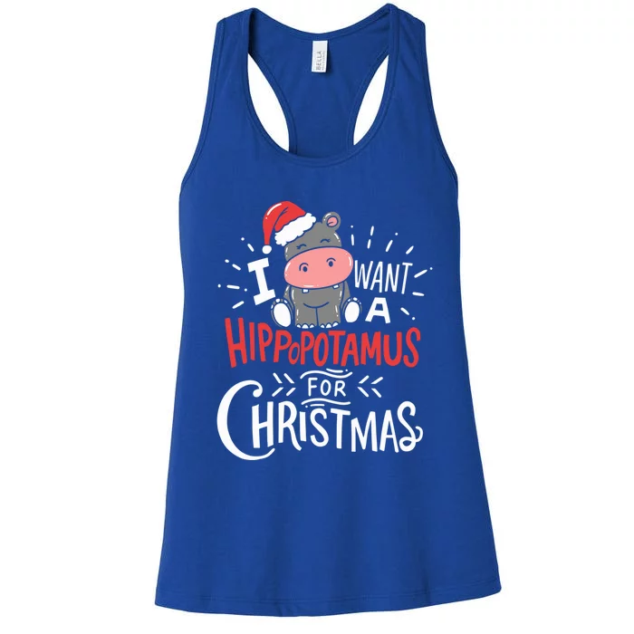 I Want A Hippopotamus For Christmas Xmas Hippo Gift Women's Racerback Tank