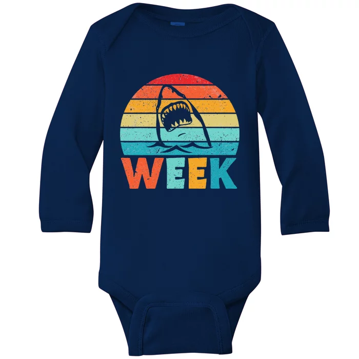 I Waited All Year For This Week Funny Shark Ocean Wildlife Baby Long Sleeve Bodysuit