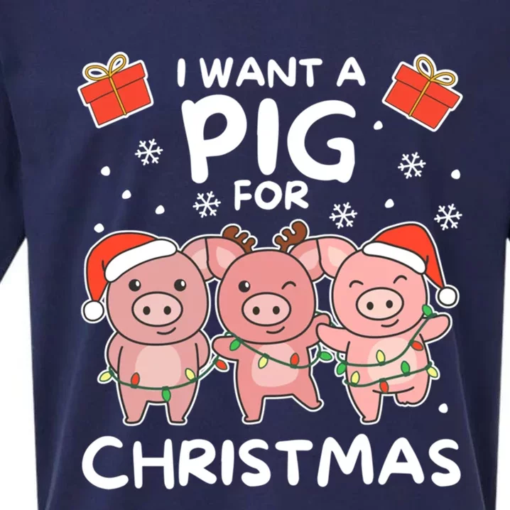 I Want A Pig For Christmas Cute Pigs Gift Sueded Cloud Jersey T-Shirt