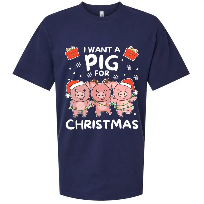 I Want A Pig For Christmas Cute Pigs Gift Sueded Cloud Jersey T-Shirt