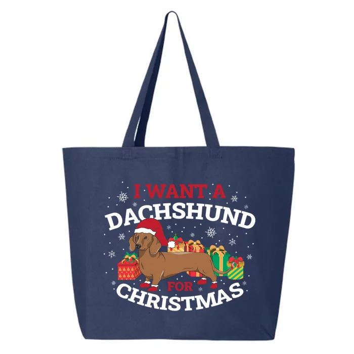 I Want A Dachshund For Christmas Cute Gift 25L Jumbo Tote