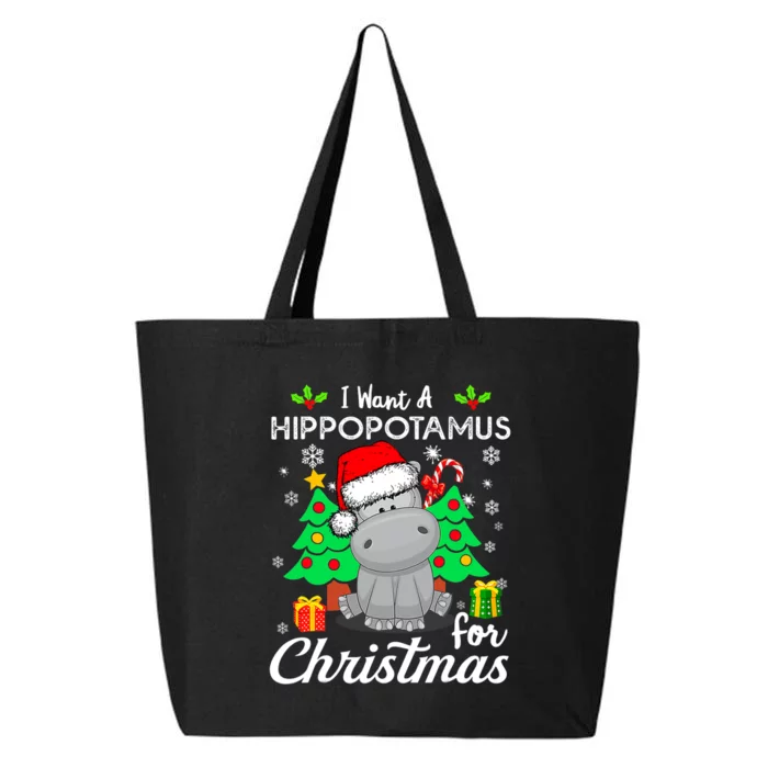 I Want A Hippopotamus For Christmas Xmas Hippo Pajama 25L Jumbo Tote