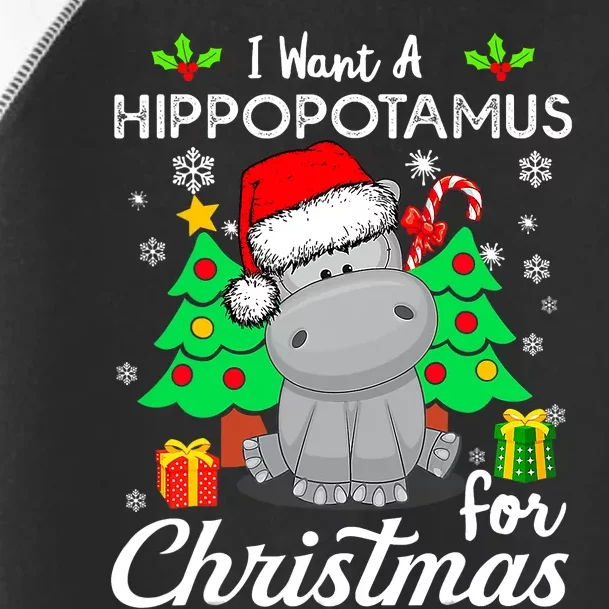 I Want A Hippopotamus For Christmas Xmas Hippo Pajama Toddler Fine Jersey T-Shirt