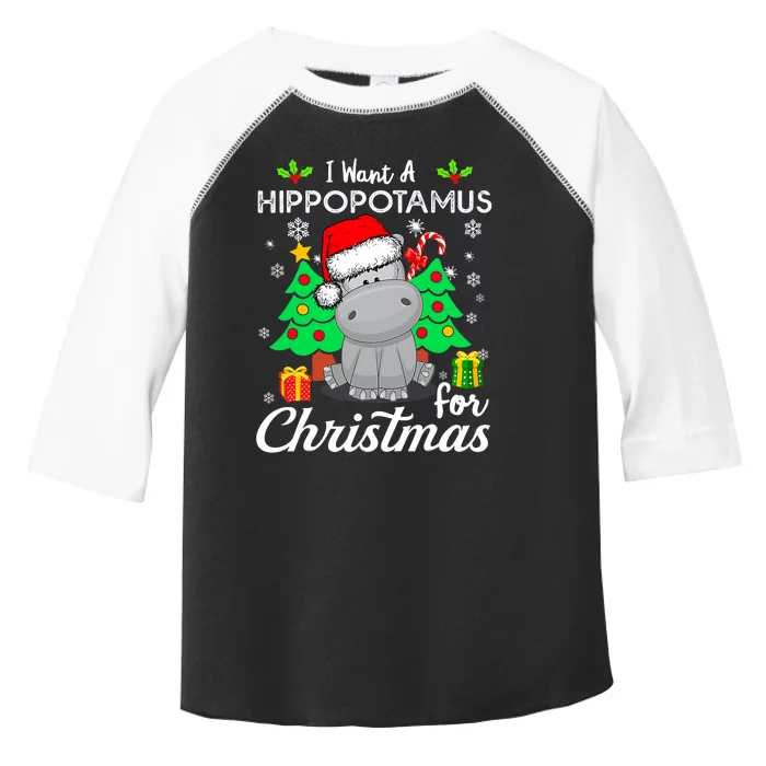 I Want A Hippopotamus For Christmas Xmas Hippo Pajama Toddler Fine Jersey T-Shirt