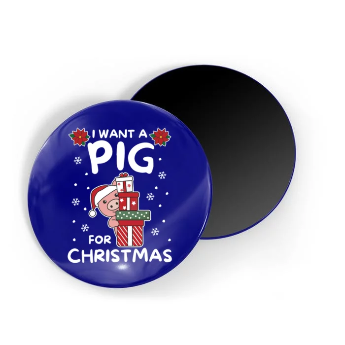 I Want A Pig For Christmas Cute Pigs Cool Gift Magnet