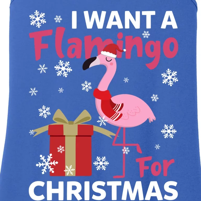 I Want A Flamingo For Christmas Funny Flamingo Lovers Gift Ladies Essential Tank