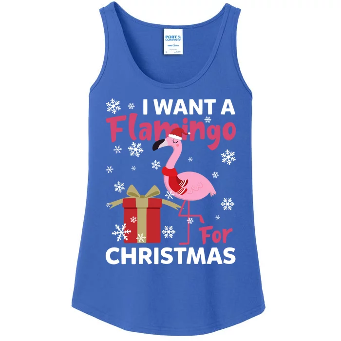 I Want A Flamingo For Christmas Funny Flamingo Lovers Gift Ladies Essential Tank