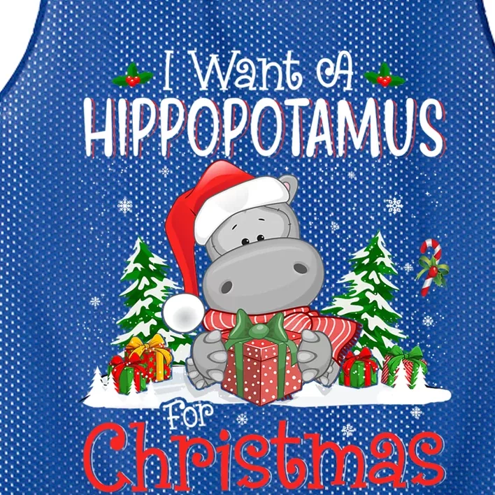 I Want A Hippopotamus For Christmas Xmas Hippo For Gift Mesh Reversible Basketball Jersey Tank