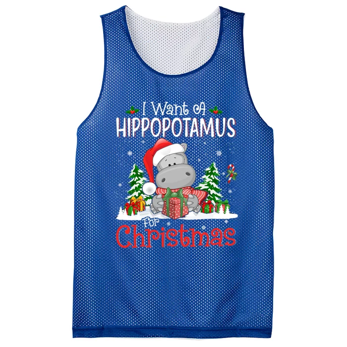 I Want A Hippopotamus For Christmas Xmas Hippo For Gift Mesh Reversible Basketball Jersey Tank