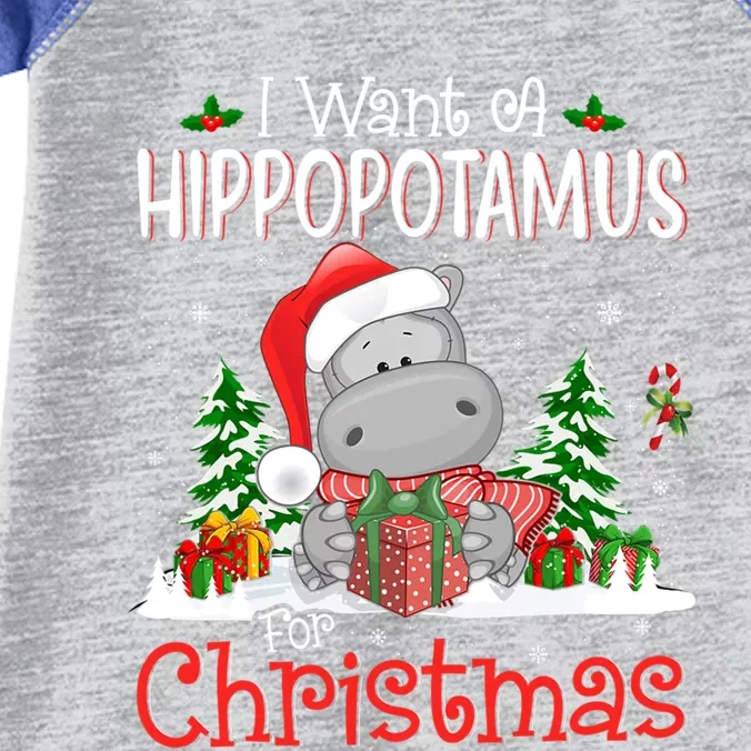 I Want A Hippopotamus For Christmas Xmas Hippo For Gift Infant Baby Jersey Bodysuit