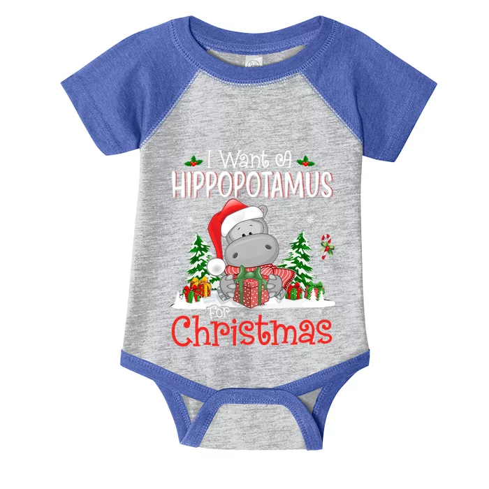 I Want A Hippopotamus For Christmas Xmas Hippo For Gift Infant Baby Jersey Bodysuit