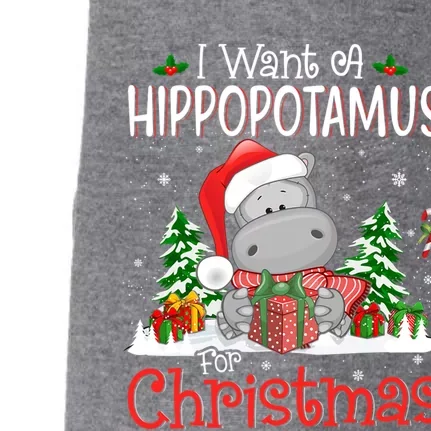 I Want A Hippopotamus For Christmas Xmas Hippo For Gift Doggie 3-End Fleece Hoodie